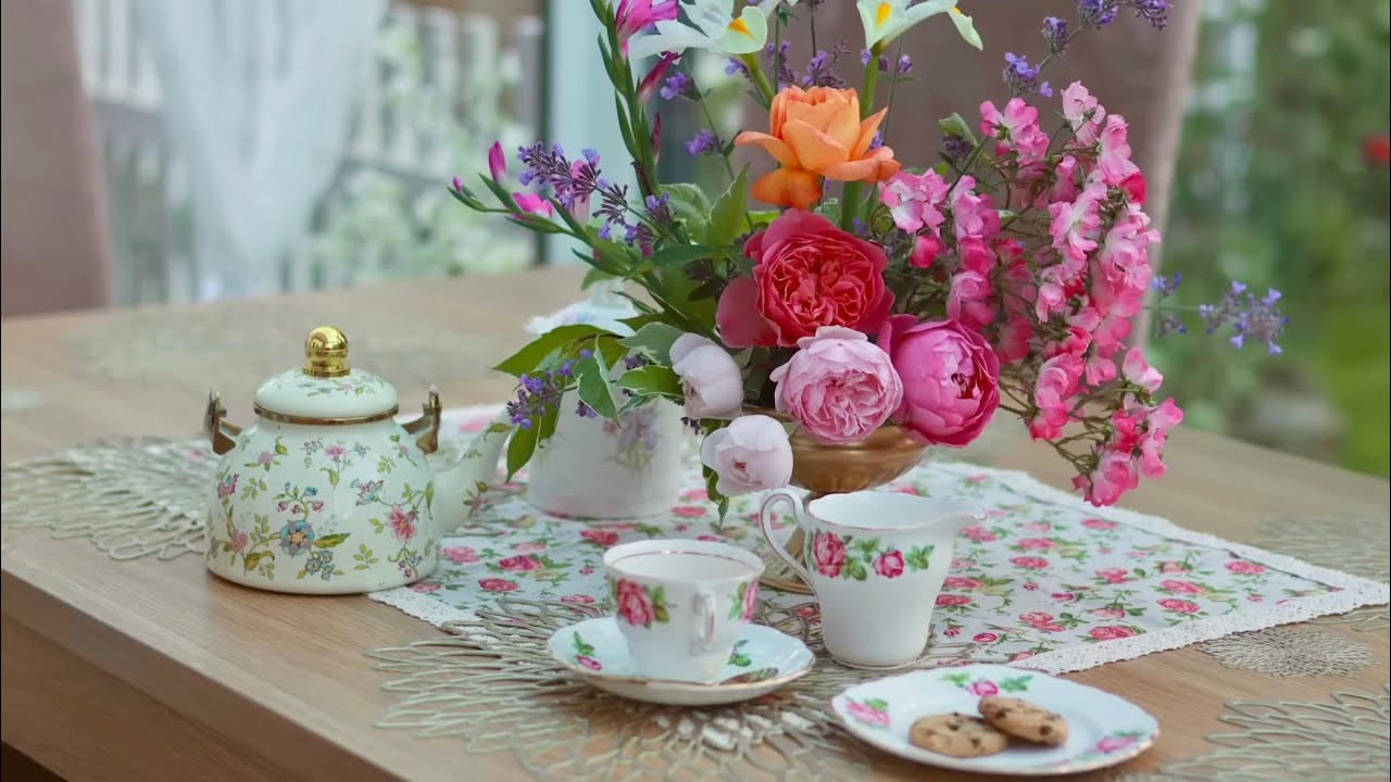 Fairytale 🧚 Summer kitchen cleaning and decoration 🪴 slow livingin English countryside | rose garden