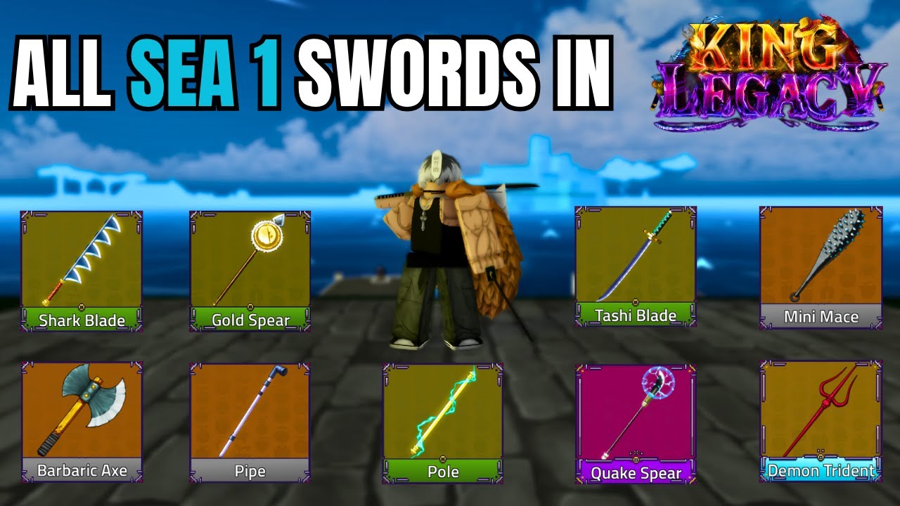 ALL First Sea SWORDS SHOWCASE & HOW to GET - King Legacy (UPD 9)