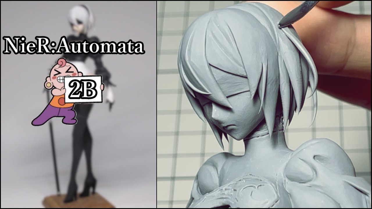 【ニーアオートマタ】2Bのフィギュアを作ってみた【粘土】the Making of 2B Figure -NieR:Automata.