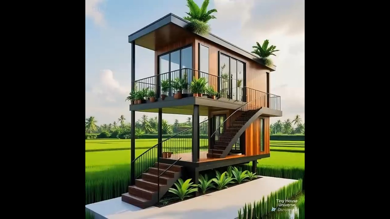2 Storey Steel Frame Small House Model #smallhouse #home #easyhouse #tinyhouse #eleganthomes  #house
