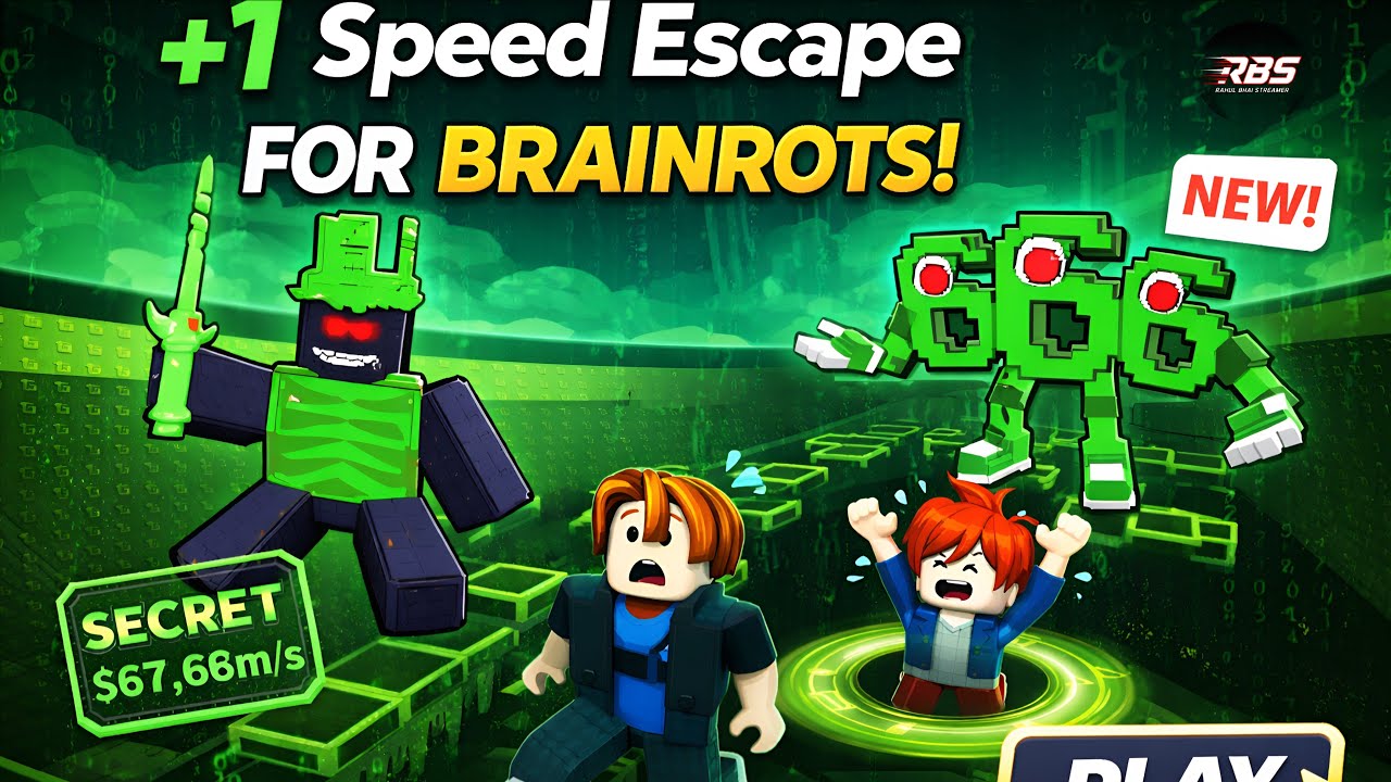 +1  speed escape for brainrot! noob Roblox hindi