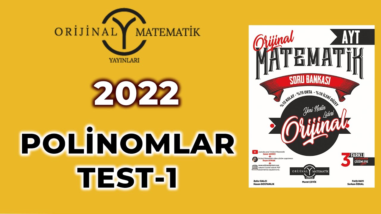 POLİNOMLAR TEST-1 - 2022 AYT MATEMATİK SORU BANKASI @Soner Akıncı MATEMATİK