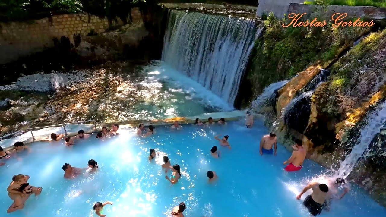 ΛΟΥΤΡΑ ΠΟΖΑΡ, ΛΟΥΤΡΑΚΙ ΑΡΙΔΑΙΑΣ (DRONE). POZAR THERMAL BATHS, ARIDAIA, GREECE.