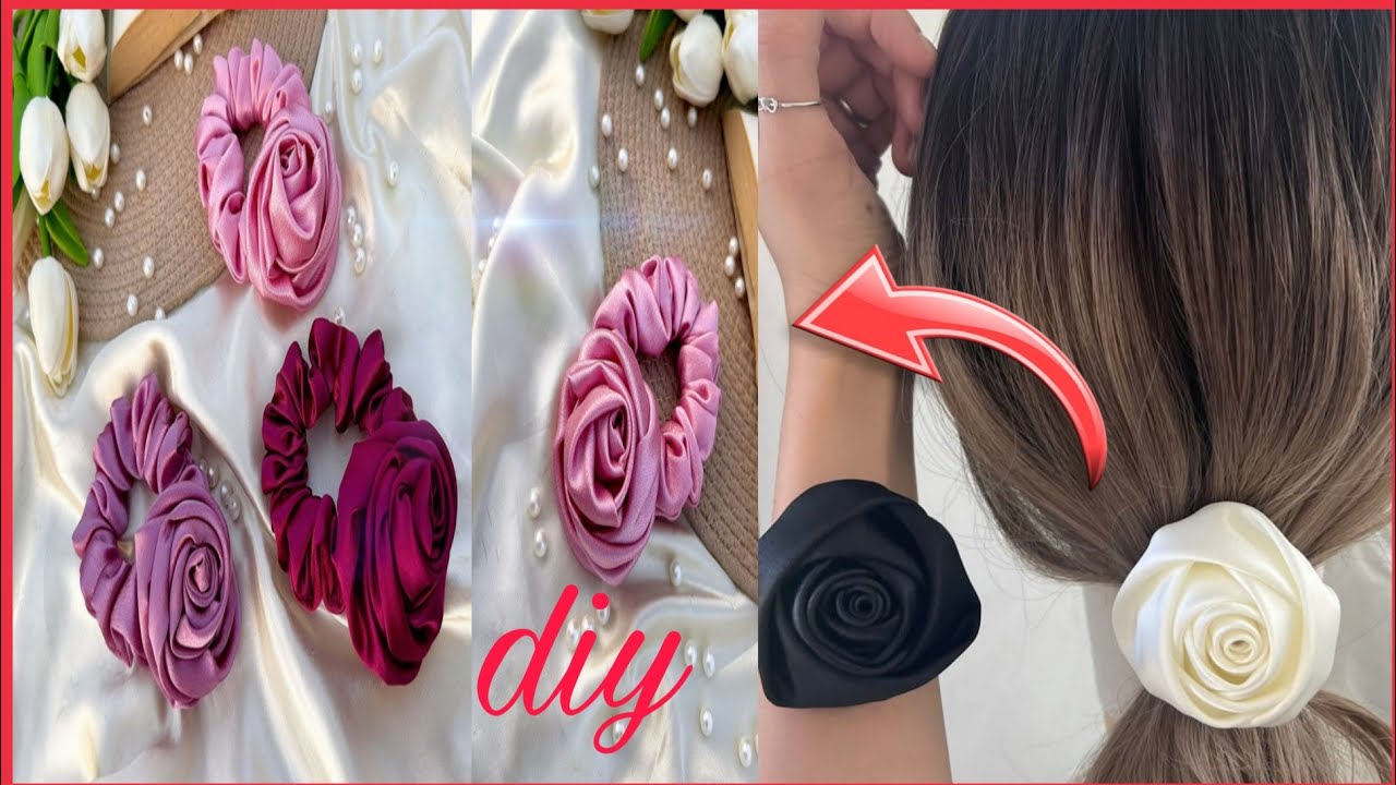 ✨️DIY SCRUNCHIE/Cómo hacer Scrunchie FLOR Láço de Cabelo