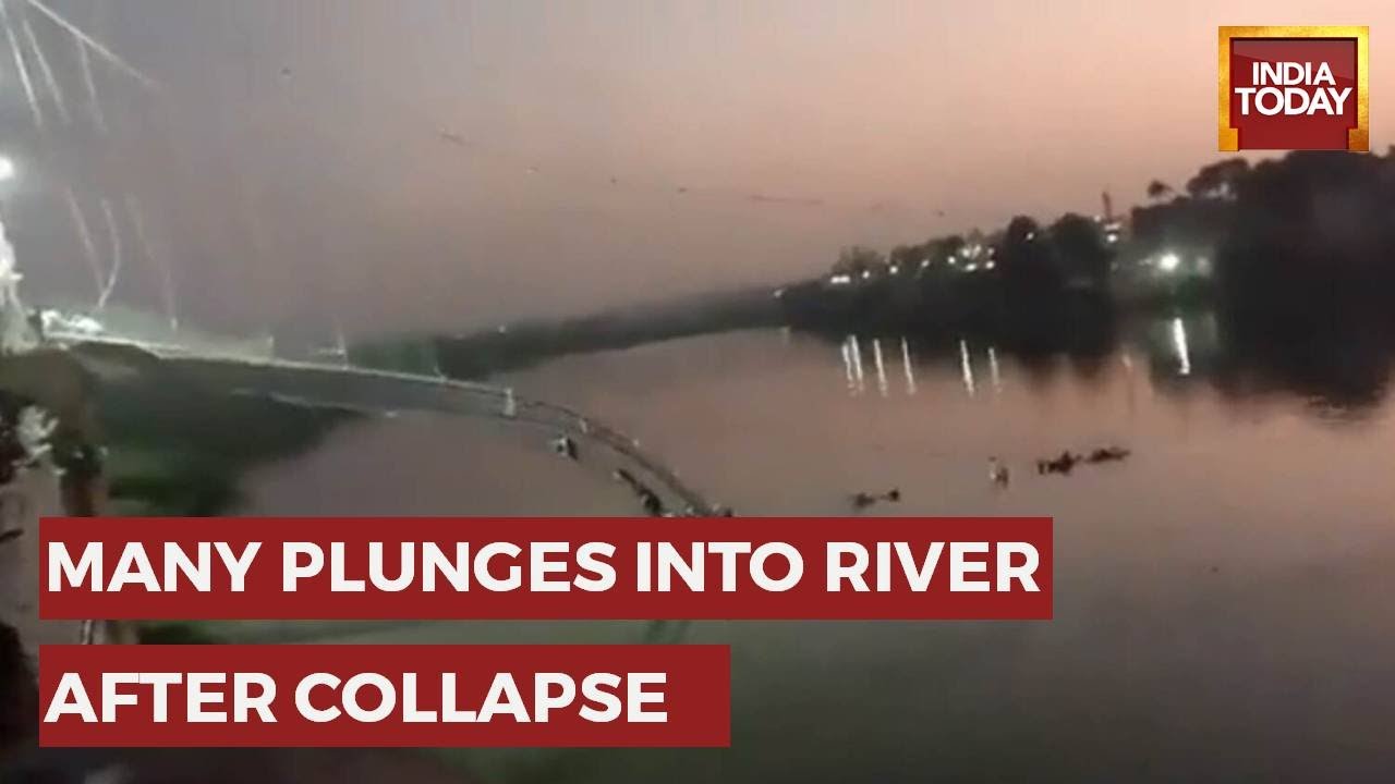 Cable Bridge In Gujarat's Morbi Collapses 5 Days After Renovation; Search & Rescue Ops Underway