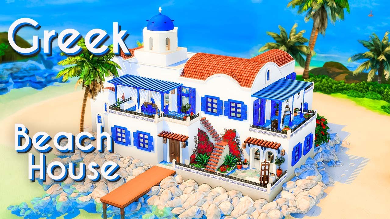 Greek Beach House | Sims 4 Speed Build | Taffissimo
