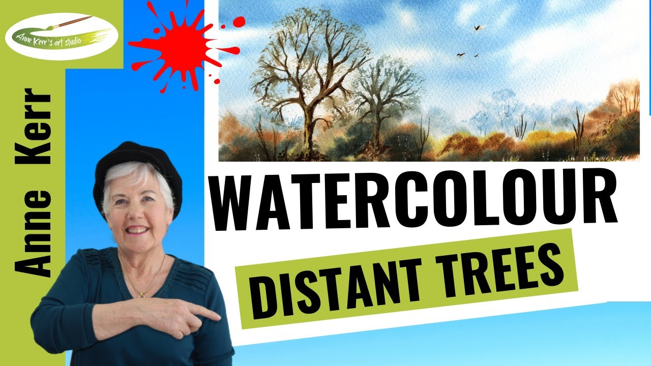 How To Paint DISTANT TREES in Watercolour (Easy to follow, step by step).Tutored by ANNE KERR