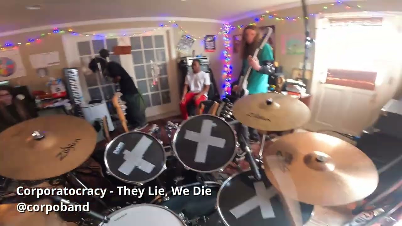 Drumming with my kid's crust punk band