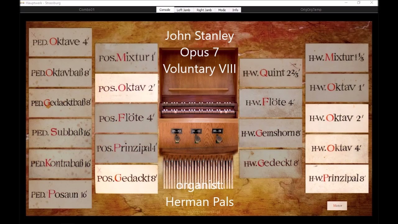 John Stanley Voluntary VIII in A minor Opus 7 (Sonarte organ Hauptwerk Obervellach)