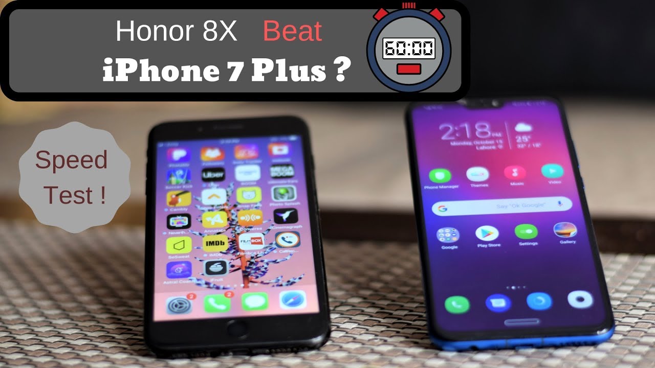 Honor 8x vs iPhone 7 plus  speed test!