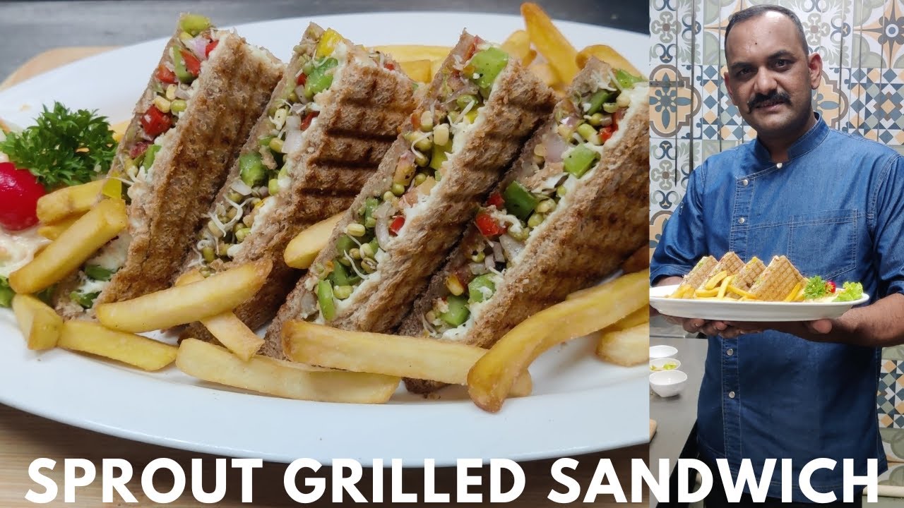 Sprout Grilled Sandwich | स्प्राउट ग्रिल्ड सैंडविच | Sprout Brown Bread Sandwich | Grilled Sandwich