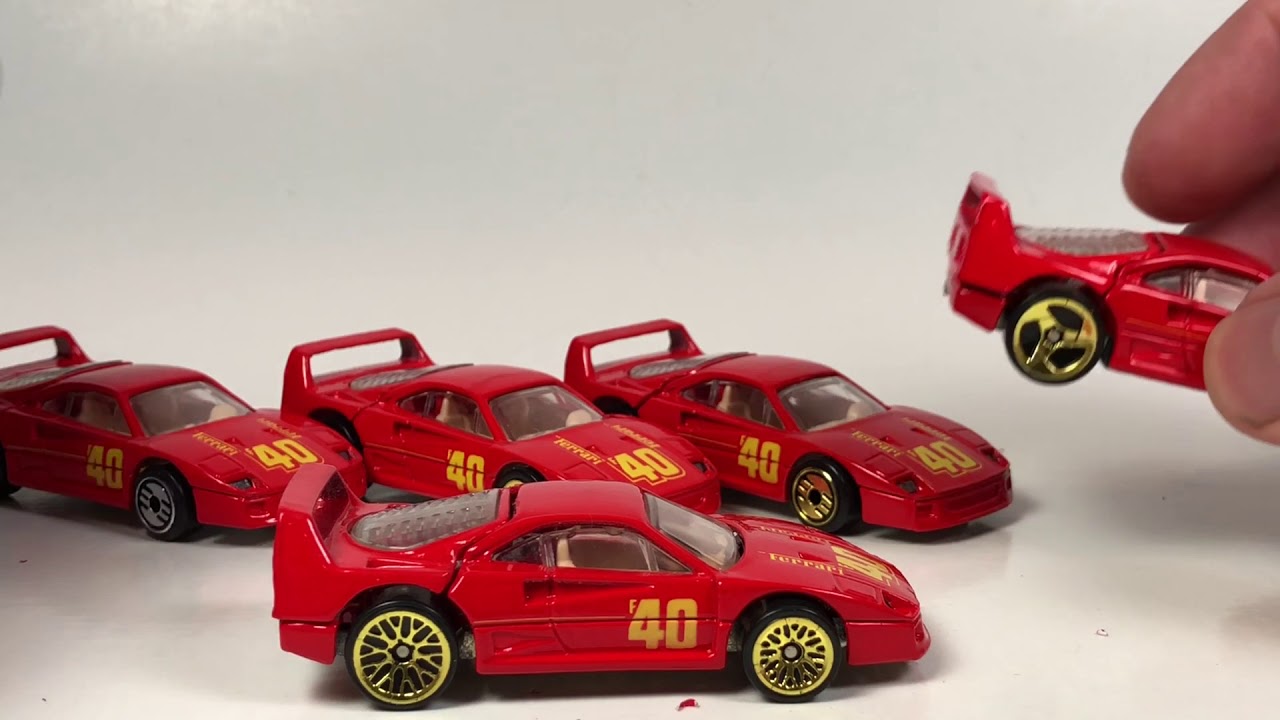 10 Car Tuesday - Ferrari F40 Hot Wheels and One Matchbox