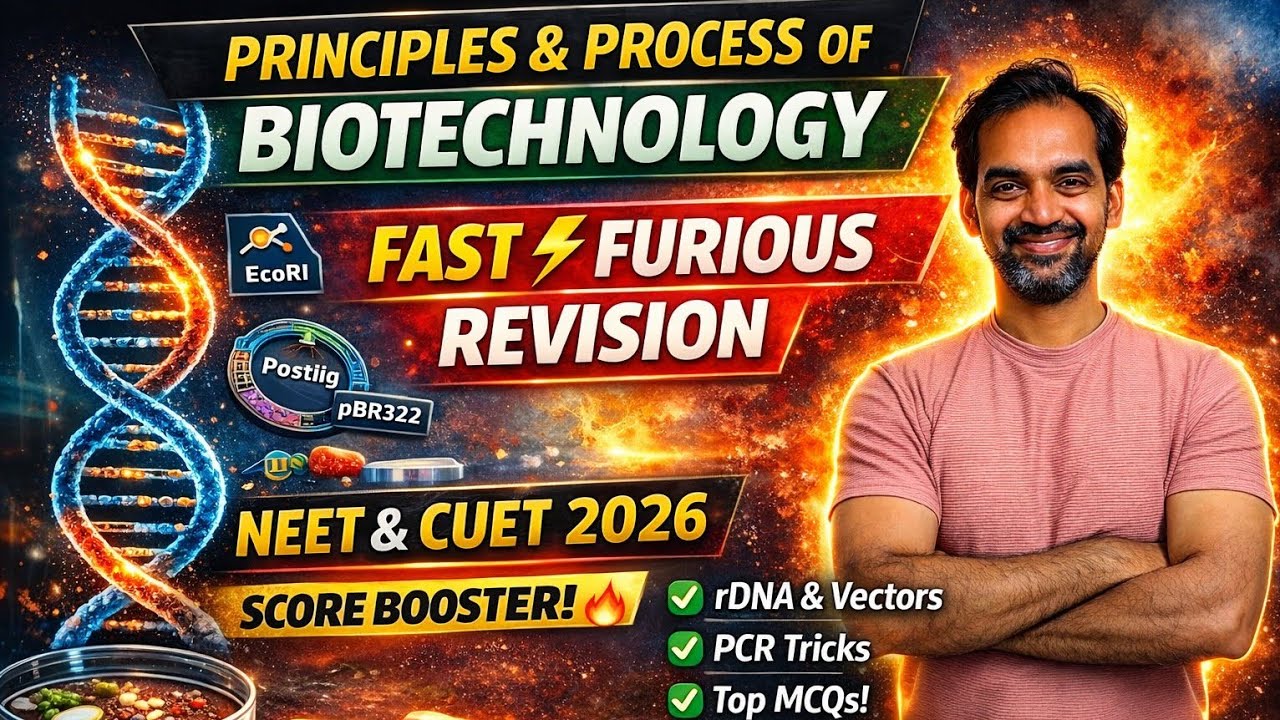 Biotechnology Principles & Process in 25 Minutes ⚡ NEET & CUET 2026 Rapid Revision