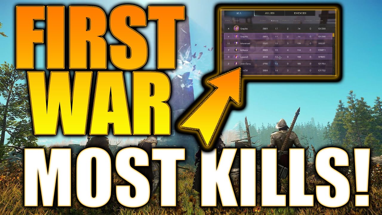MVP with MOST KILLS in New World MMO WAR PVP Gameplay - INTENSE WAR for Everfall! New World Gameplay