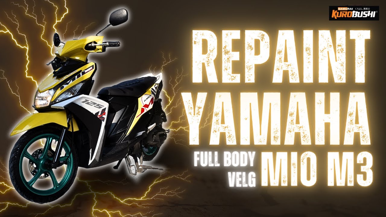 SAMURAI PAINT | REPAINT FULL | YAMAHA MIO M3 | BODY SAMURAI Y810 LIME YELLOW | VELG Y017 CANDY GREEN