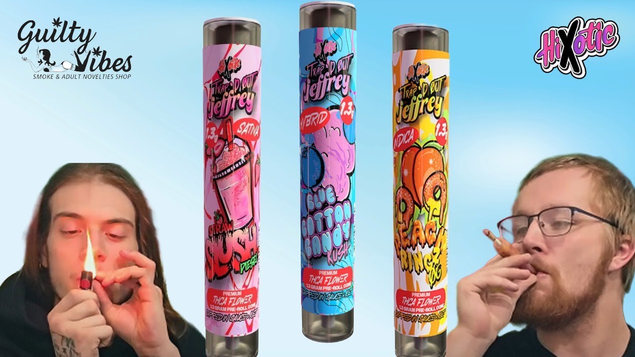 Trap'd Out Jeffrey THCA 1.3g PREROLLS (Blue Cotton Candy) (Straw Slush) (Peach Rings)
