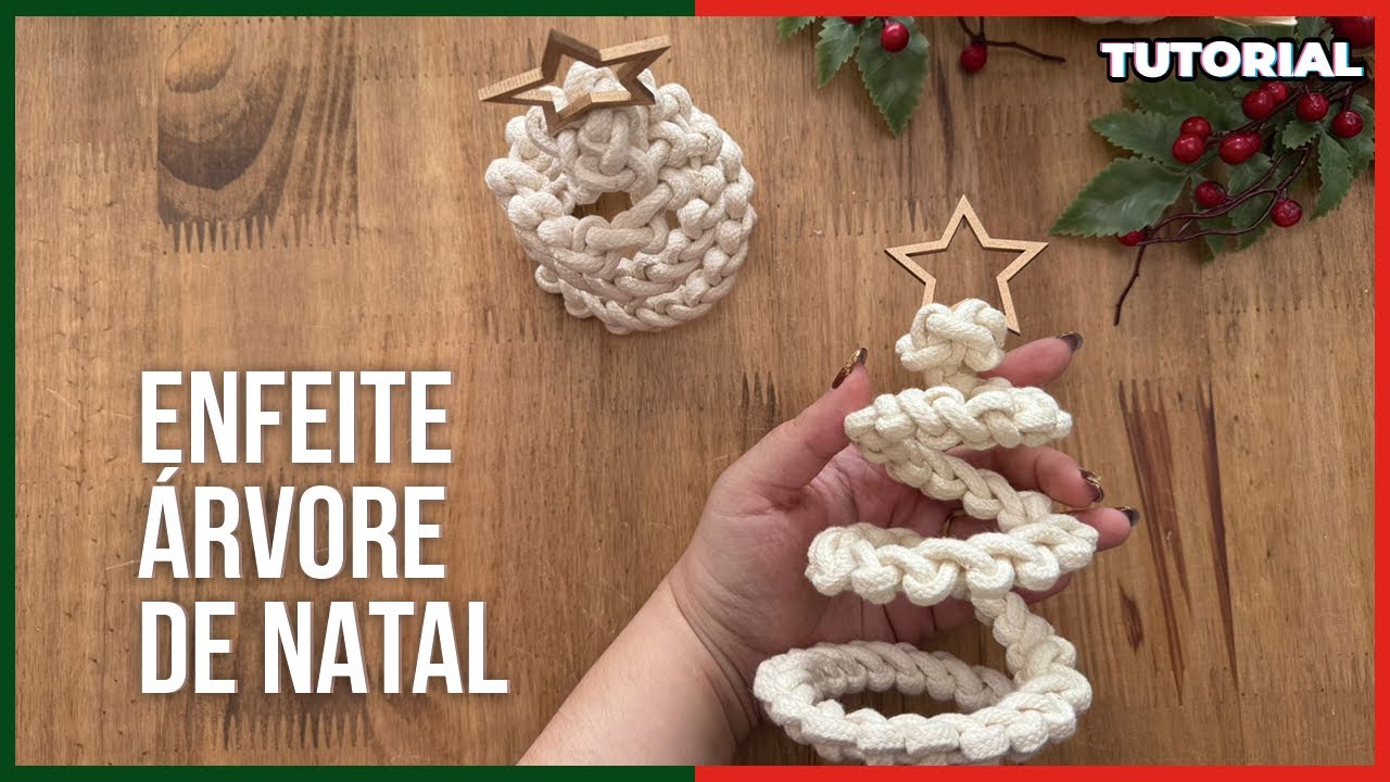 NATAL MACRAM&Ecirc; | EP #16 - Tutorial Enfeite &Aacute;rvore de Natal em Macram&ecirc;
