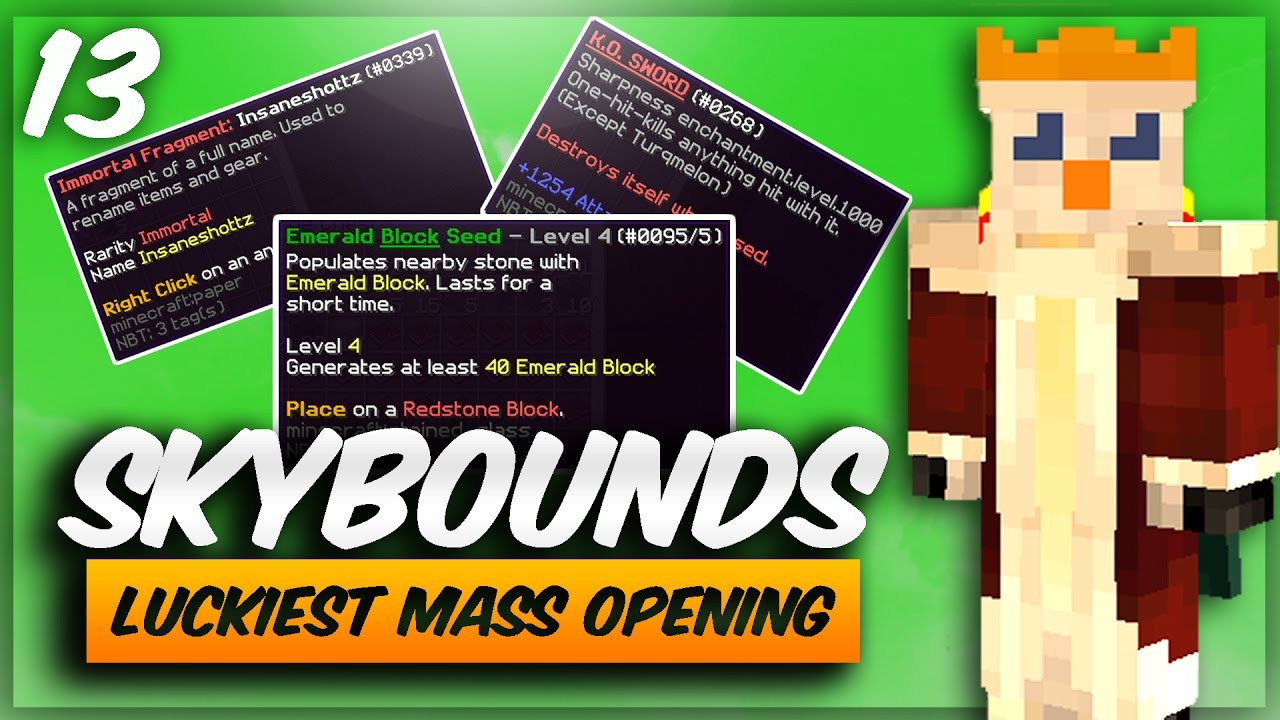 LUCKIEST MASS OPENING!! | Minecraft Skybounds | Ep13