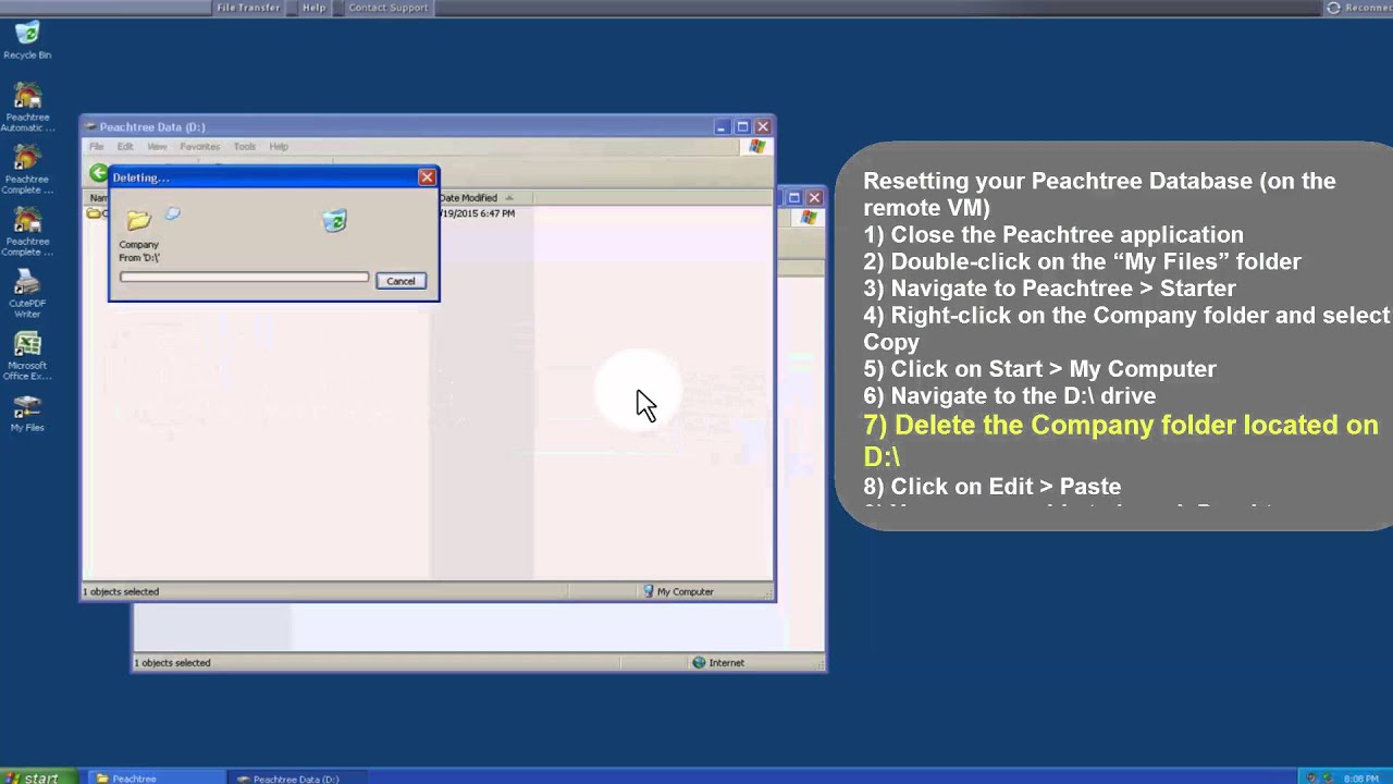 Toolwire_PeachTree_Database_Reset