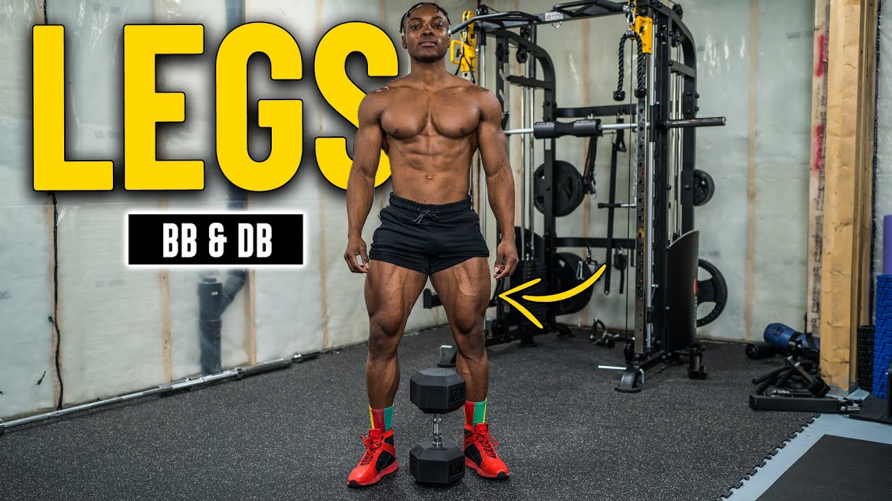 Legs Workout at Home or the Gym | Dumbbells & Barbell (Strength Training)