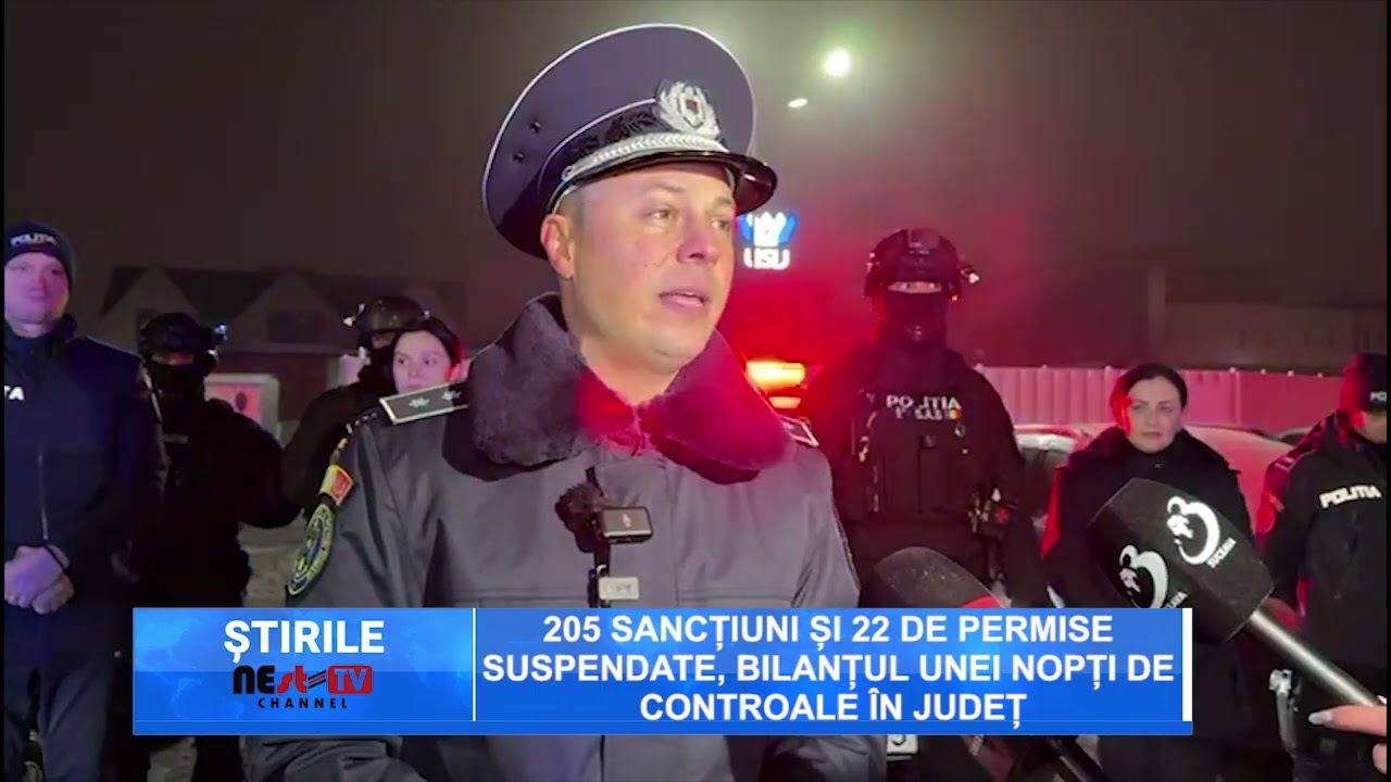 205 sancțiuni și 22 de permise suspendate, bilanțul unei nopți de controale în județ