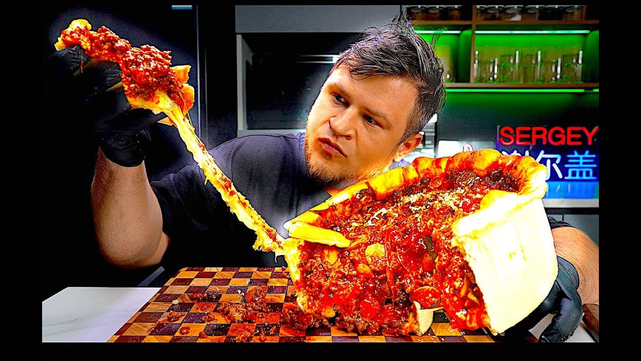 CHICAGO STYLE PIZZA, ASMR MUKBANG, АСМР МУКБАНГ, 먹방, 大食い, たべる