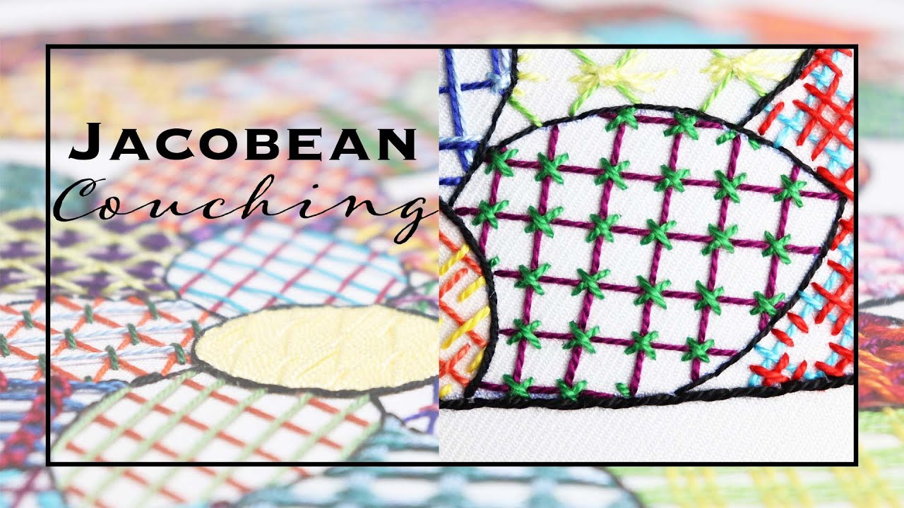 How to Stitch Jacobean Couching | Laid Work Embroidery Tutorial
