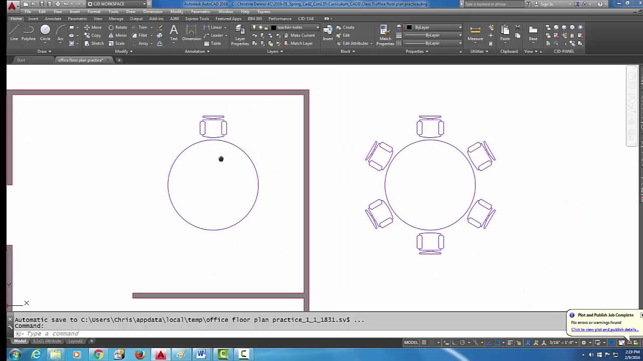Autocad 2016 - Polar Array #64