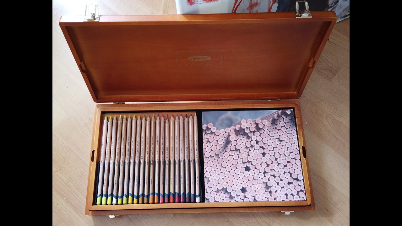 DERWENT LIGHTFAST 100 wooden box set - unboxing