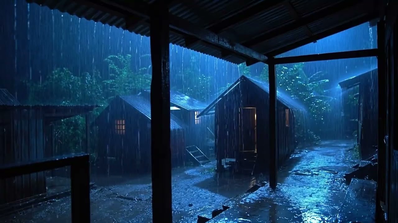 Deep Night Sleep 🌙💤 Heavy Rain Ambience for Total Relaxation