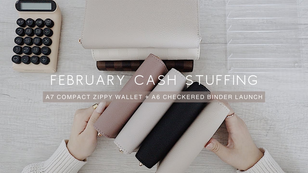 February Cash stuffing | A7 Compact Zippy Wallet + A6 Checkered Binder Launch | Dave Ramsey Inspired