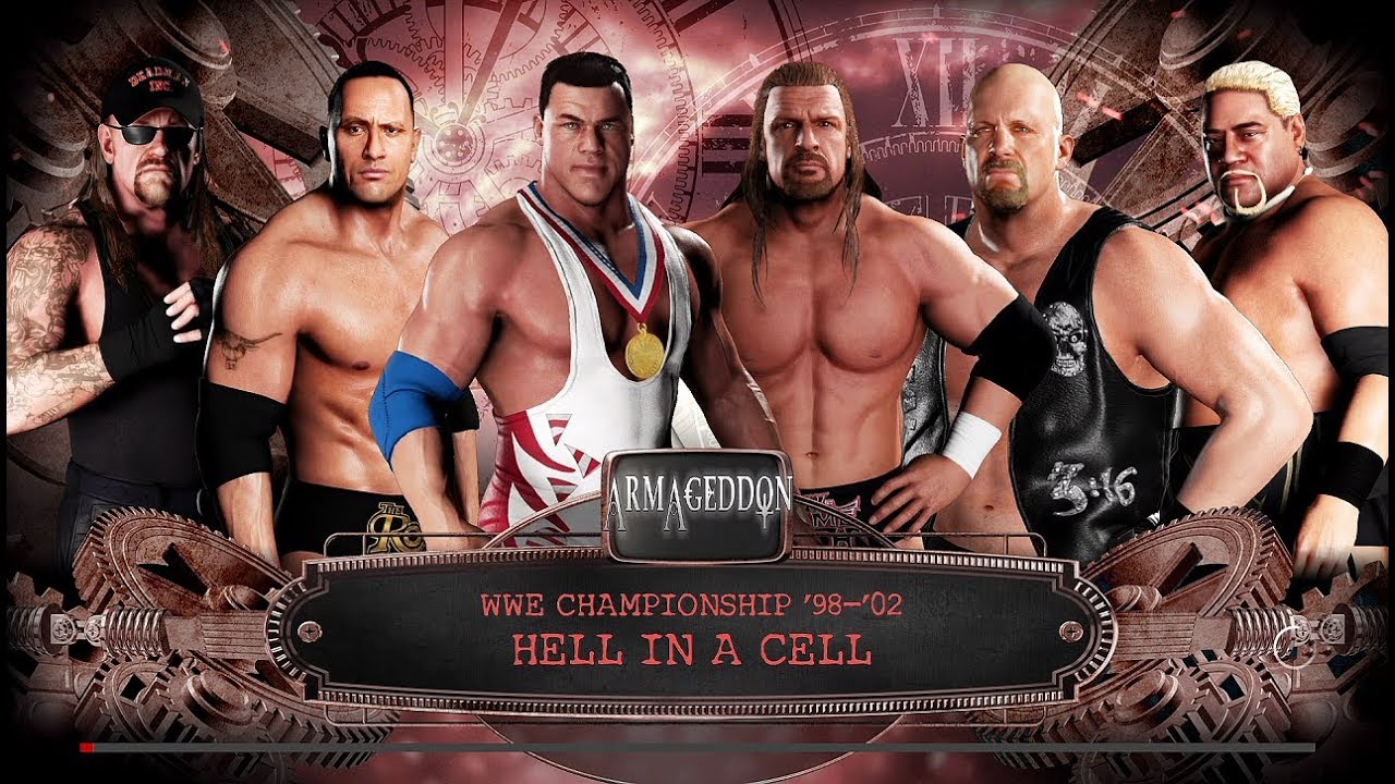 WWE 2K18 (PS4) Kurt Angle vs HHH vs The Rock vs Stone Cold vs Undertaker vs Rikishi Armageddon 2000