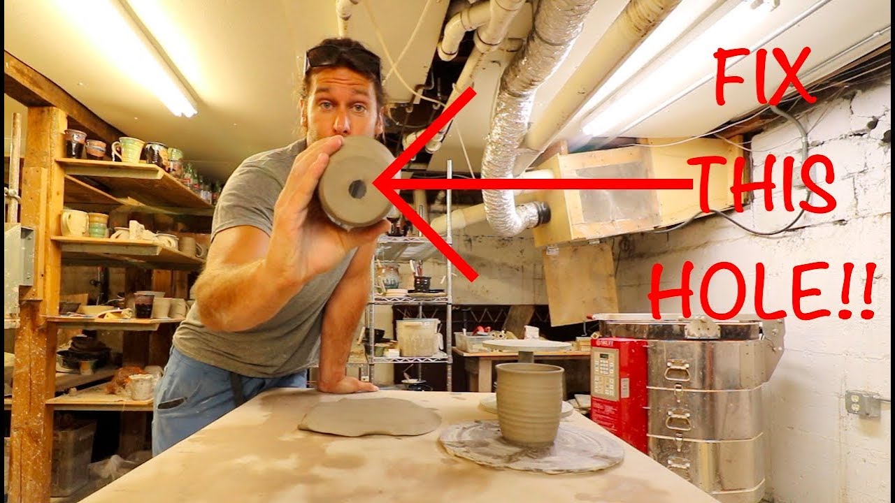 How to FIX a hole in the bottom of your pottery!!