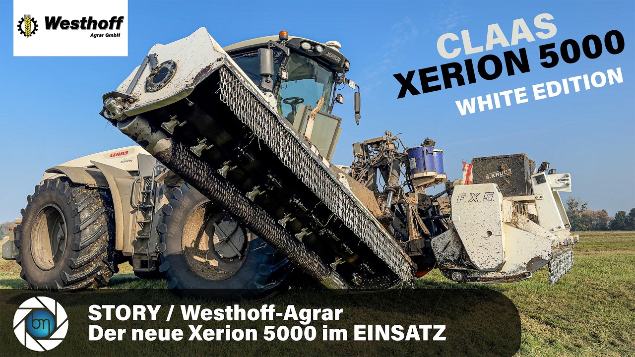 WHITE Claas Xerion 5000 STORY- Westhoff Agrar - Mulchen mit Xerion 5000 und Sauerburger Pegasus 9500