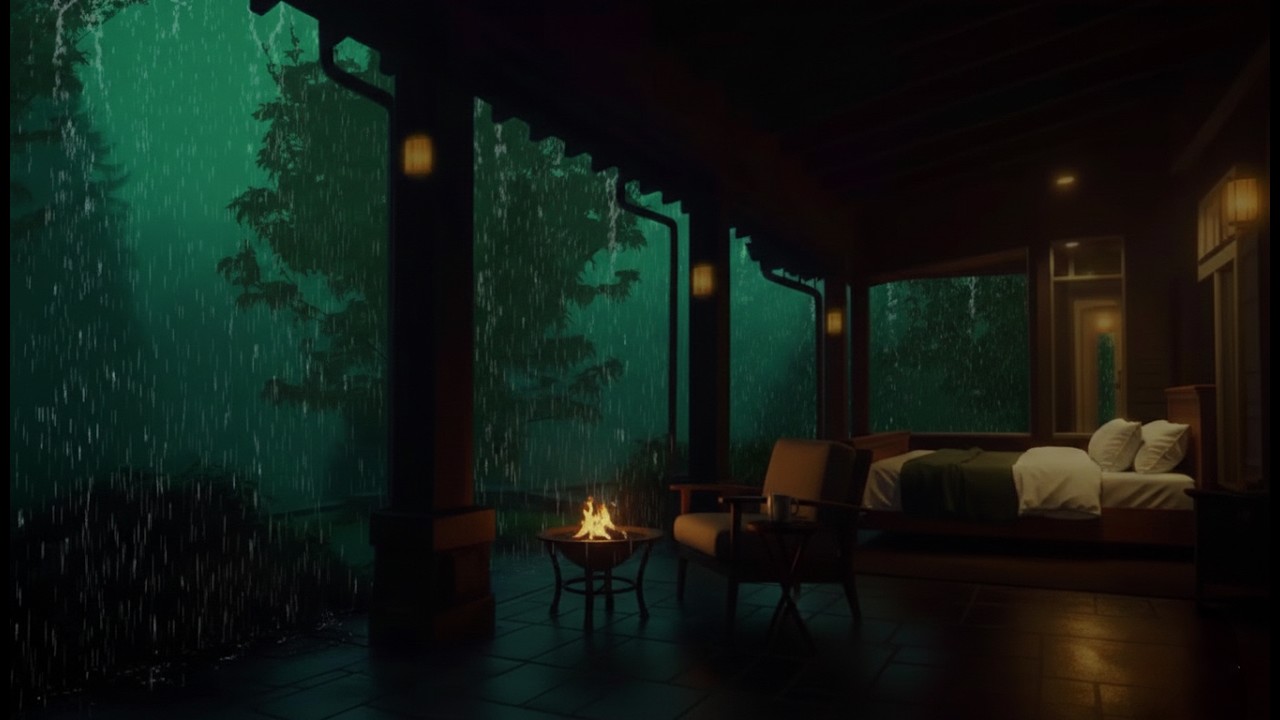 Heavy Rainstorm with Rolling Thunder ⛈️ – Soothing Sounds for Stress Relief and Sleep, ASMR