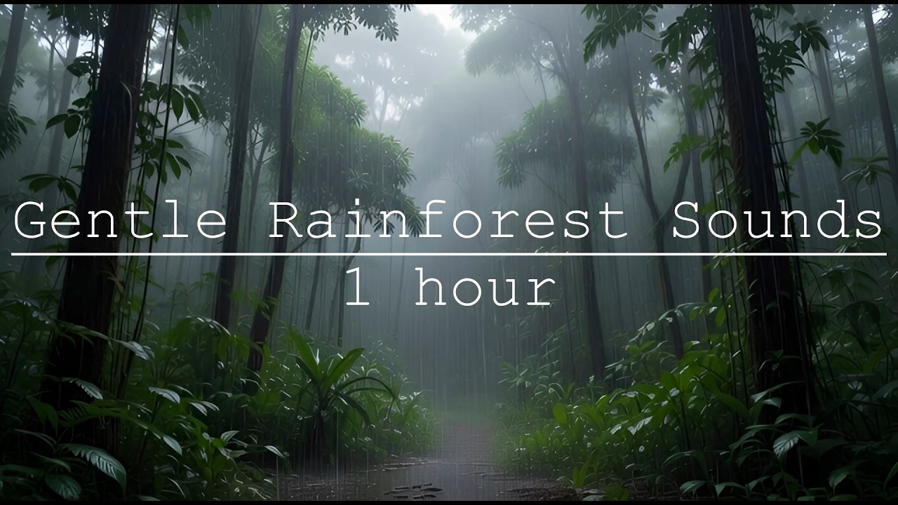 GENTLE RAINFOREST RAIN SOUNDS FOR SLEEP | 1 HOUR