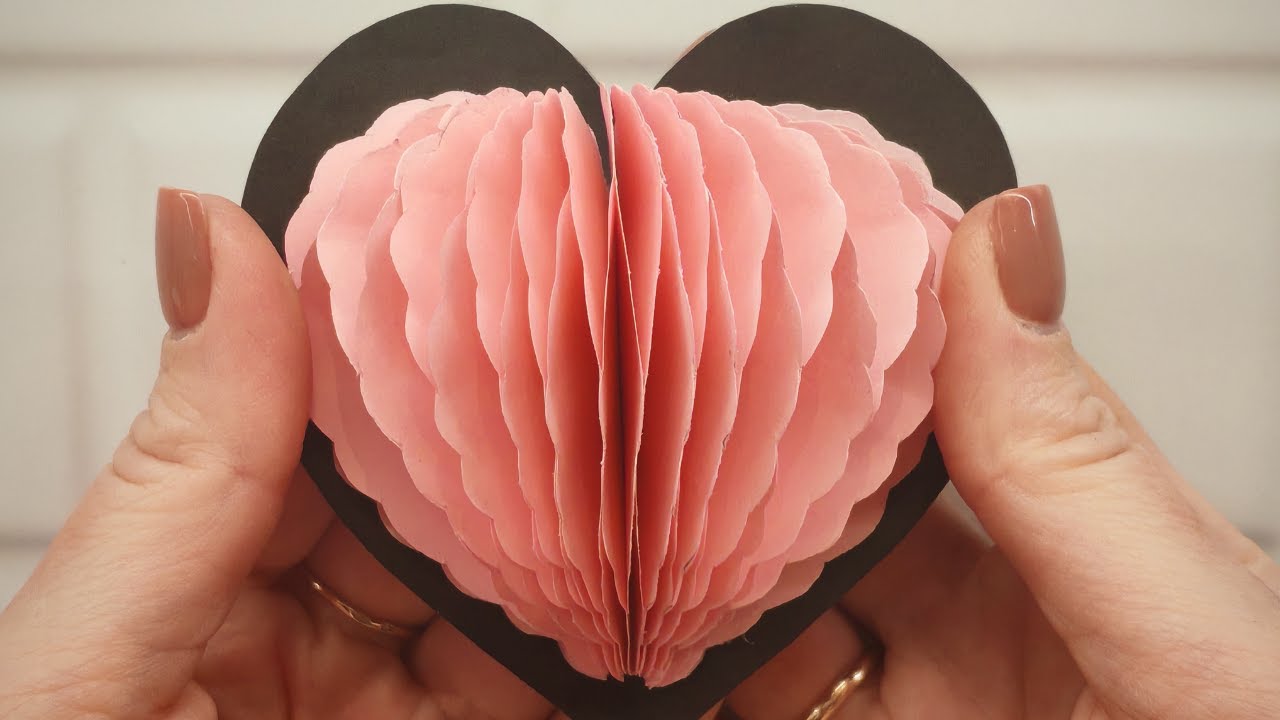 3D Paper Heart 💖 Easy Valentine’s Day Craft Tutorial Step by Step