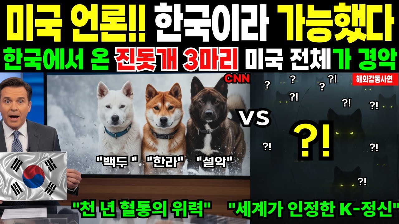 [해외감동사연]진돗개 3마리가 미국인들 충격준 정체