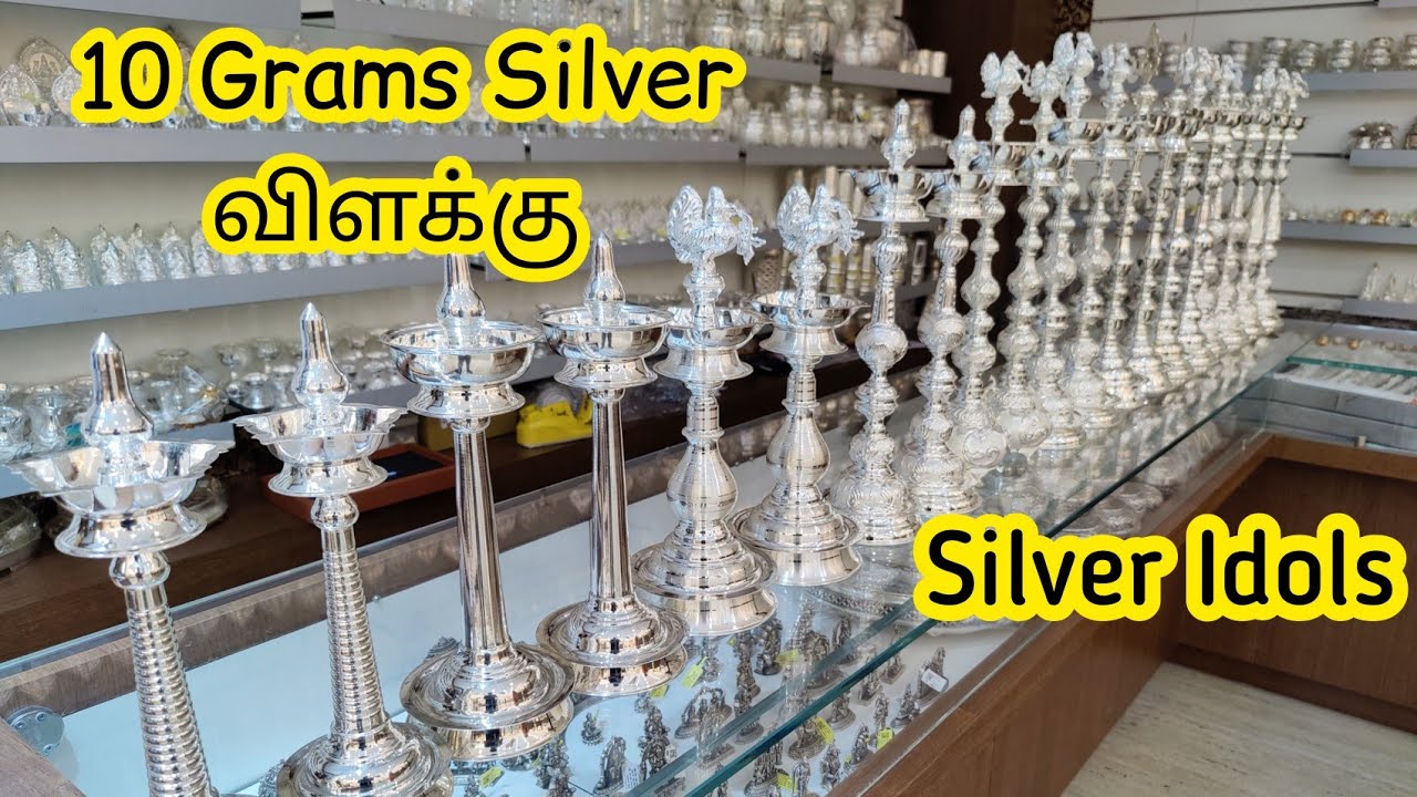 Silver Items, Kuthu Vilakku, Idols & Silver Rasi Rings/Mahalaxmi Gold & Diamonds Silver Pooja Items