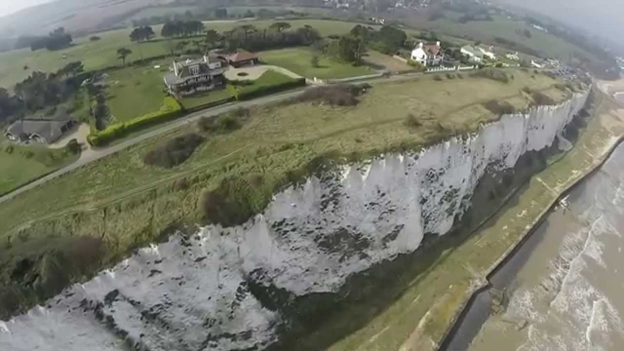 Kingsdown cliffs, old rifle range &  Fowlmead from the air