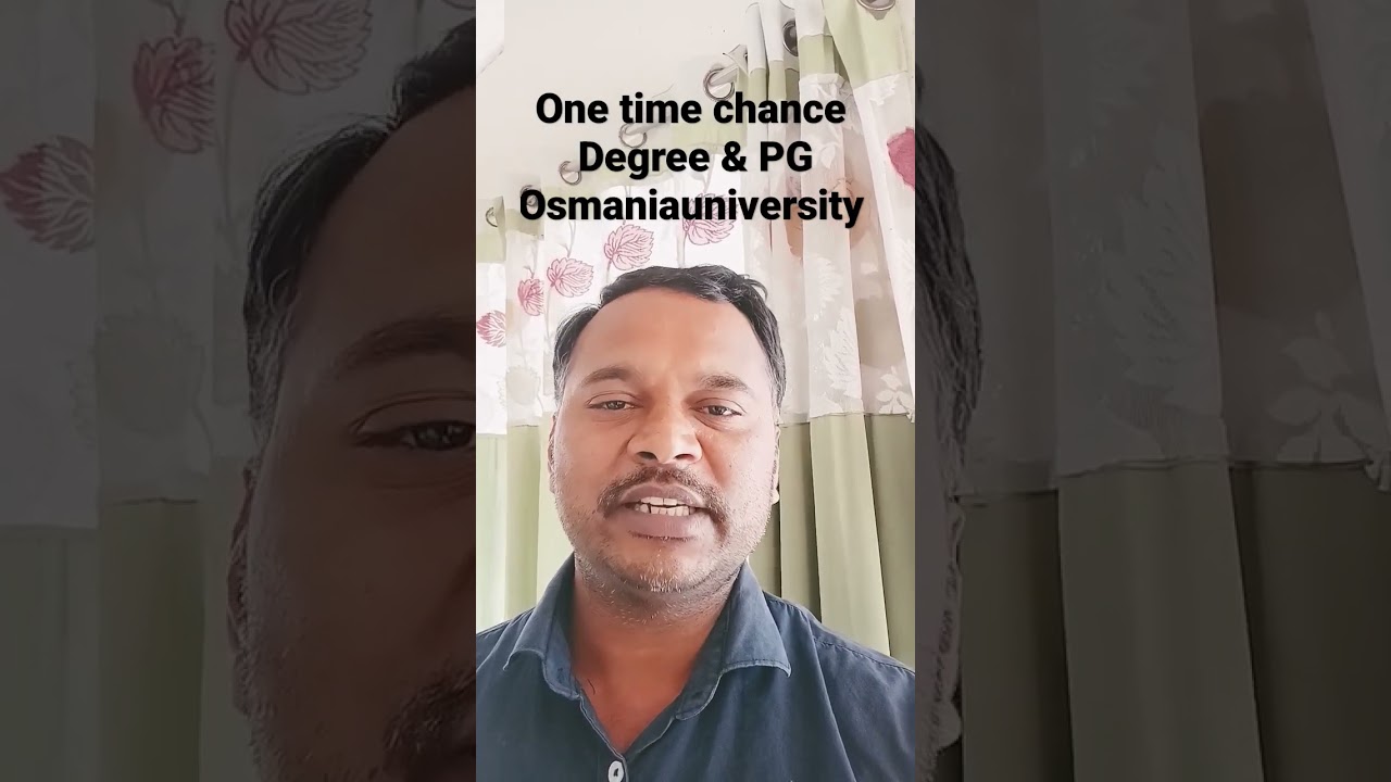 Osmania University UG #PGlast chance #oudegreelastchance