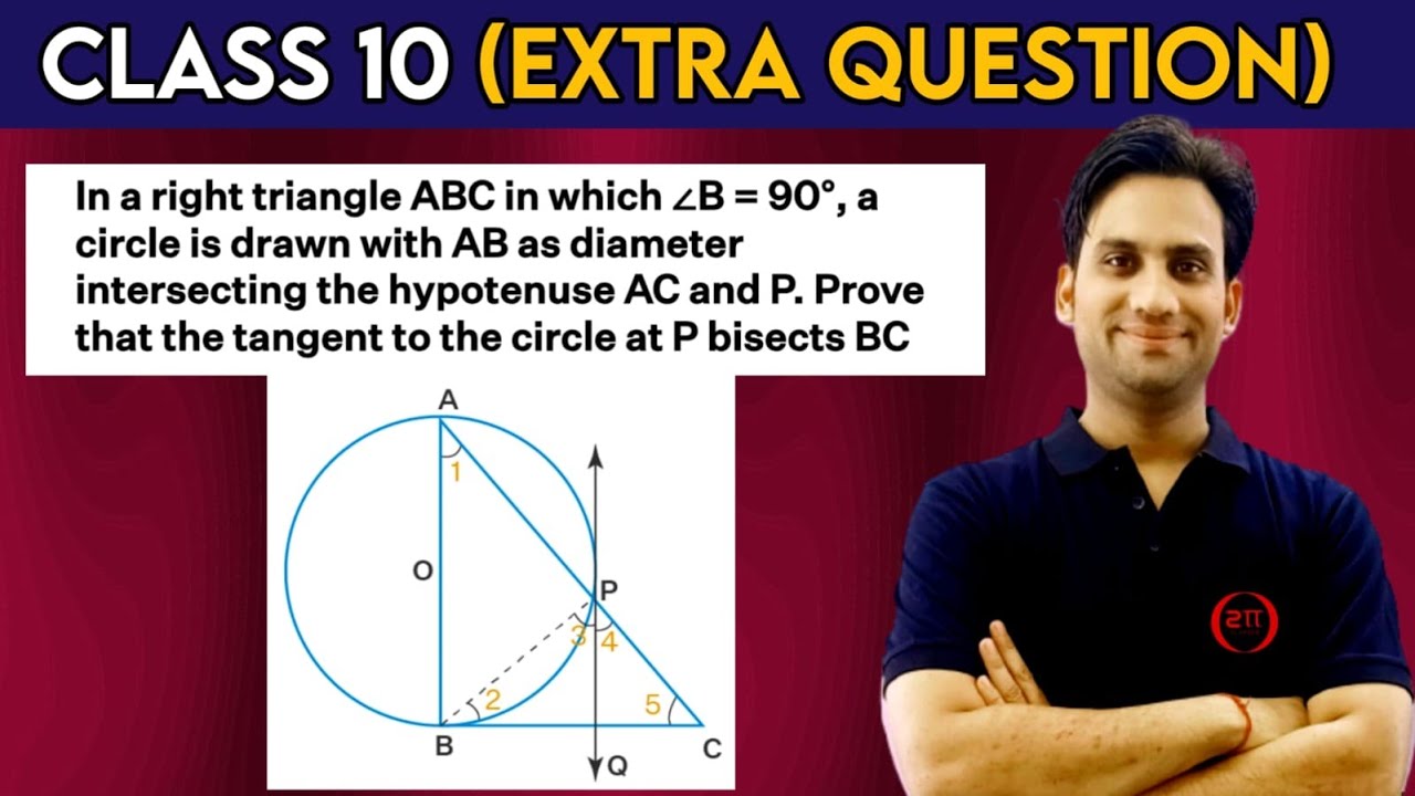 In a right triangle ABC in which ∠B = 90°, a circle is drawn with AB as diameter intersecting the