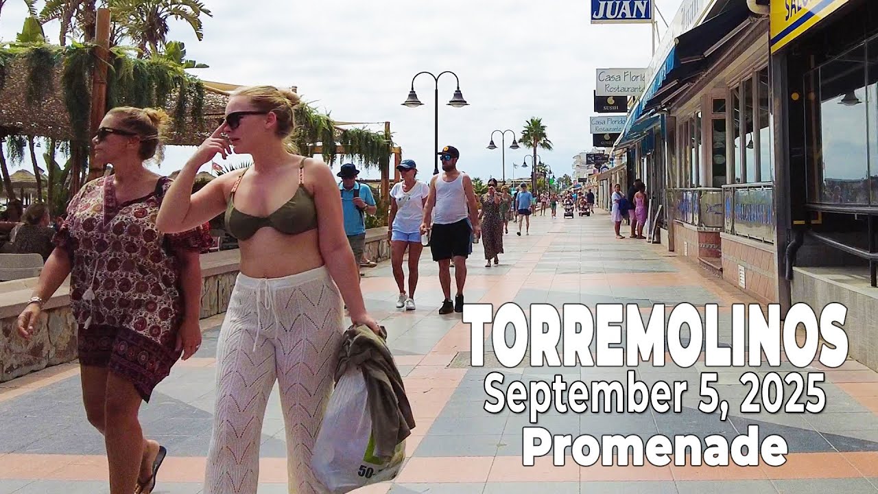 Torremolinos Promenade September 5, 2025 Walking Tour Malaga Costa del Sol Spain [4K]