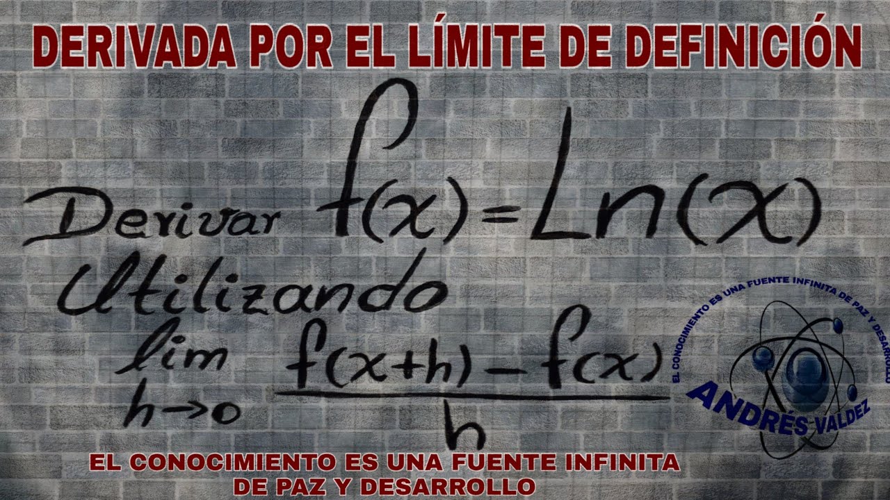 DERIVADA DE f(x)=Ln(x) POR DEFINICIÓN (LOGARITMO NATURAL DE X)