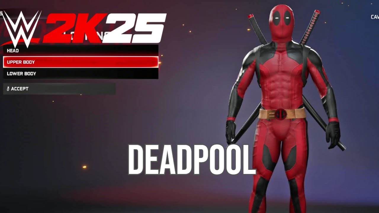 WWE 2K25 Deadpool Character Creation – Marvel Anti-Hero CAW Showcase!