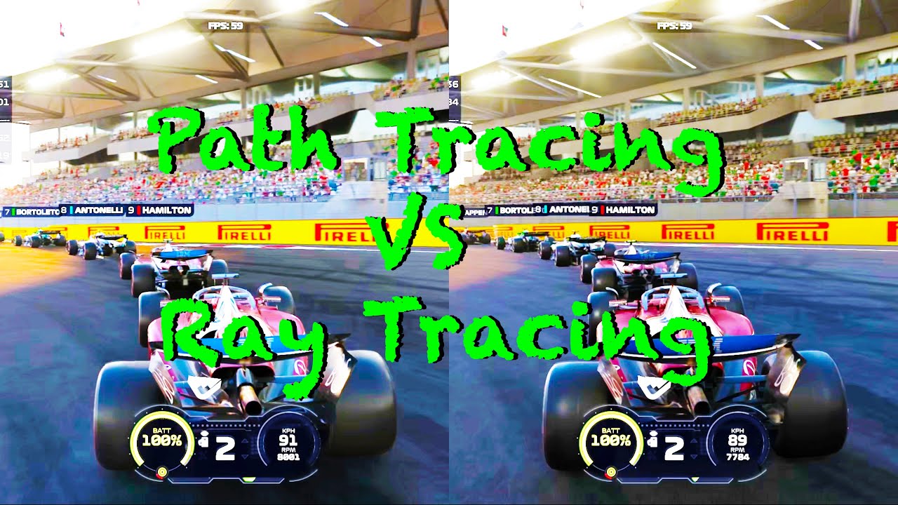 Path Tracing Vs Ray Tracing Comparison | F1 25