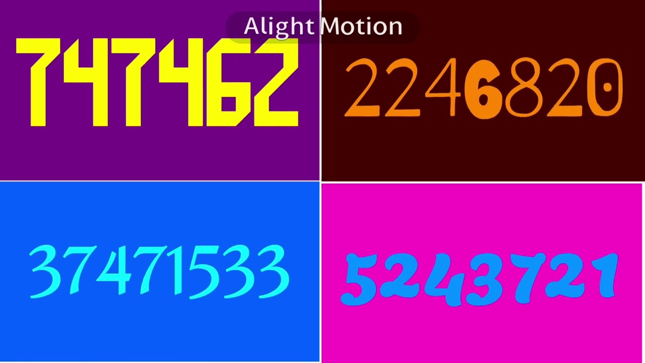 Quad Vision Numbers 1 to 6000000
