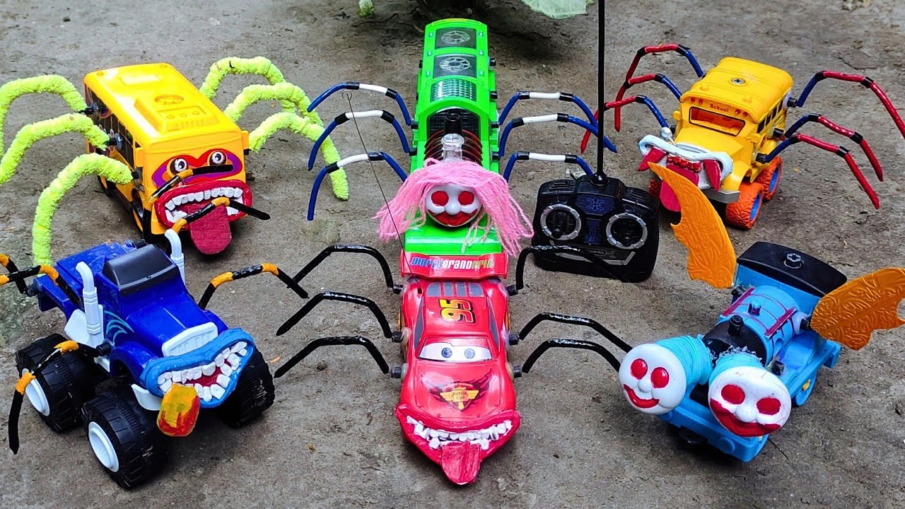 Upgrade RC Lightning McQueen Laba-laba, Kereta Api Percy Eater, Thomas and Blaze Monster, Tayo