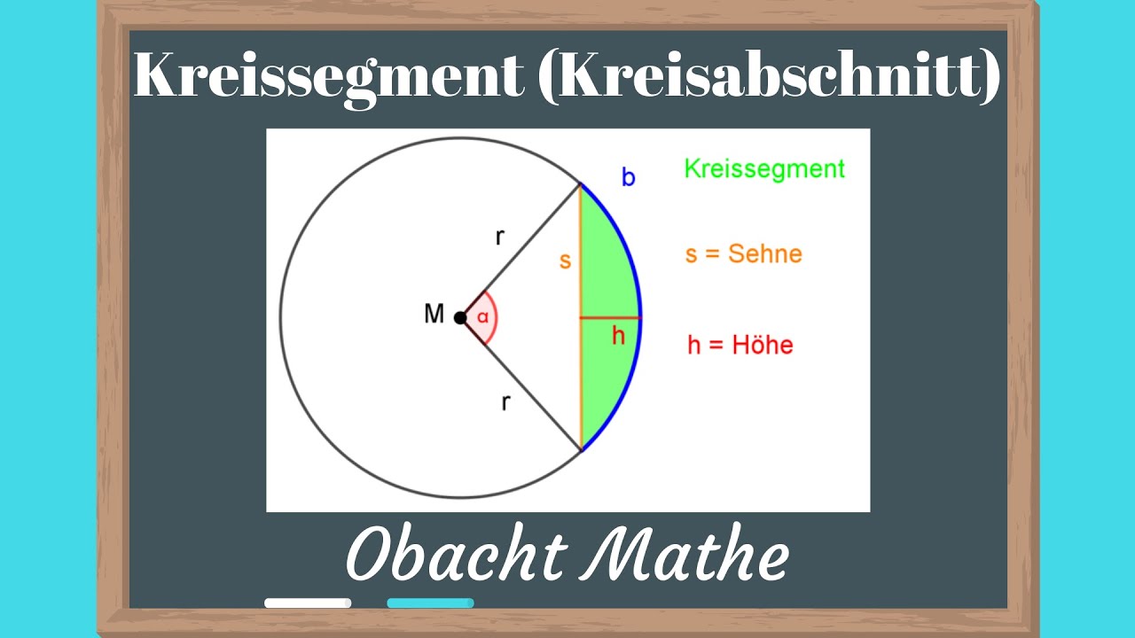 Kreissegment bzw. Kreisabschnitt ganz einfach erklärt | Kreis | ObachtMathe
