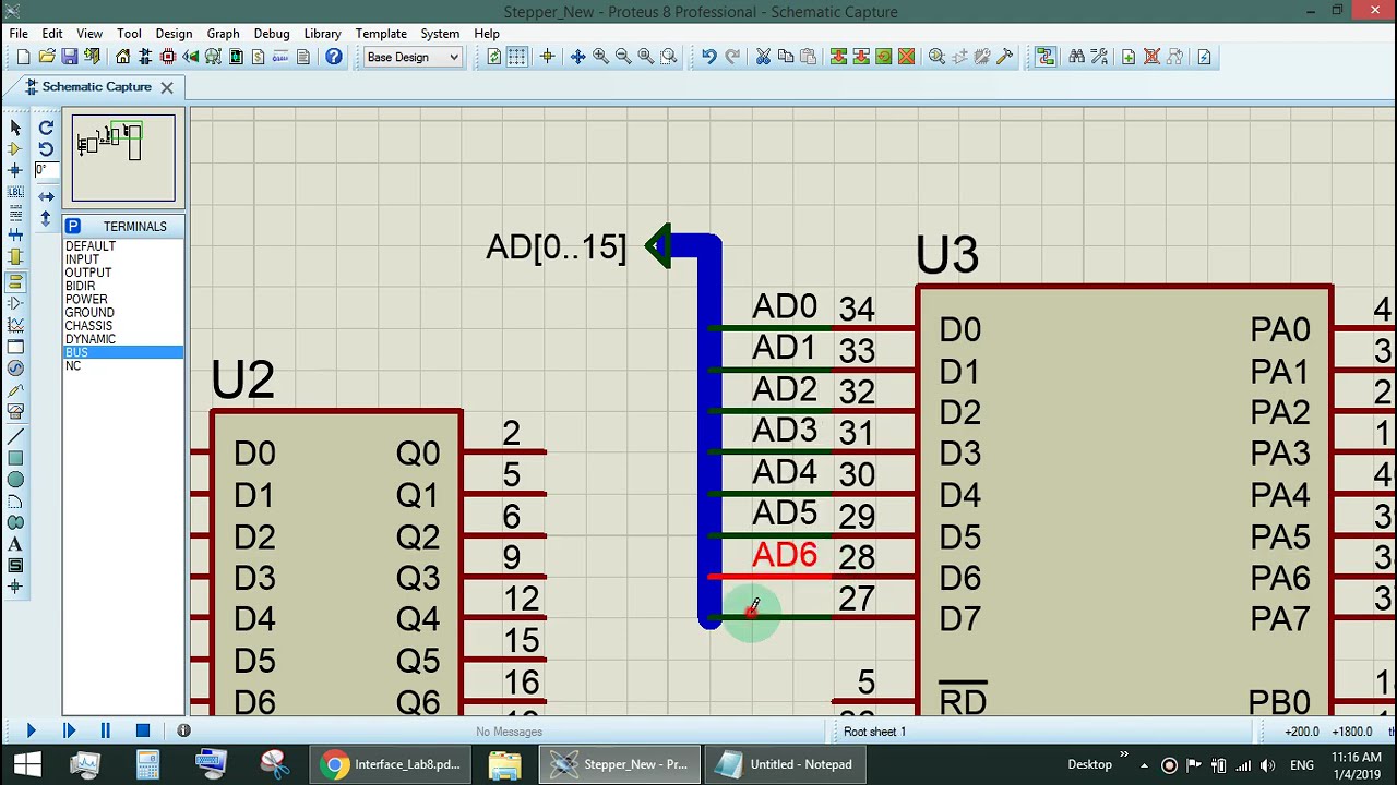 Stepper Motor Interfacing with 8086 µP (Proteus Simulation)